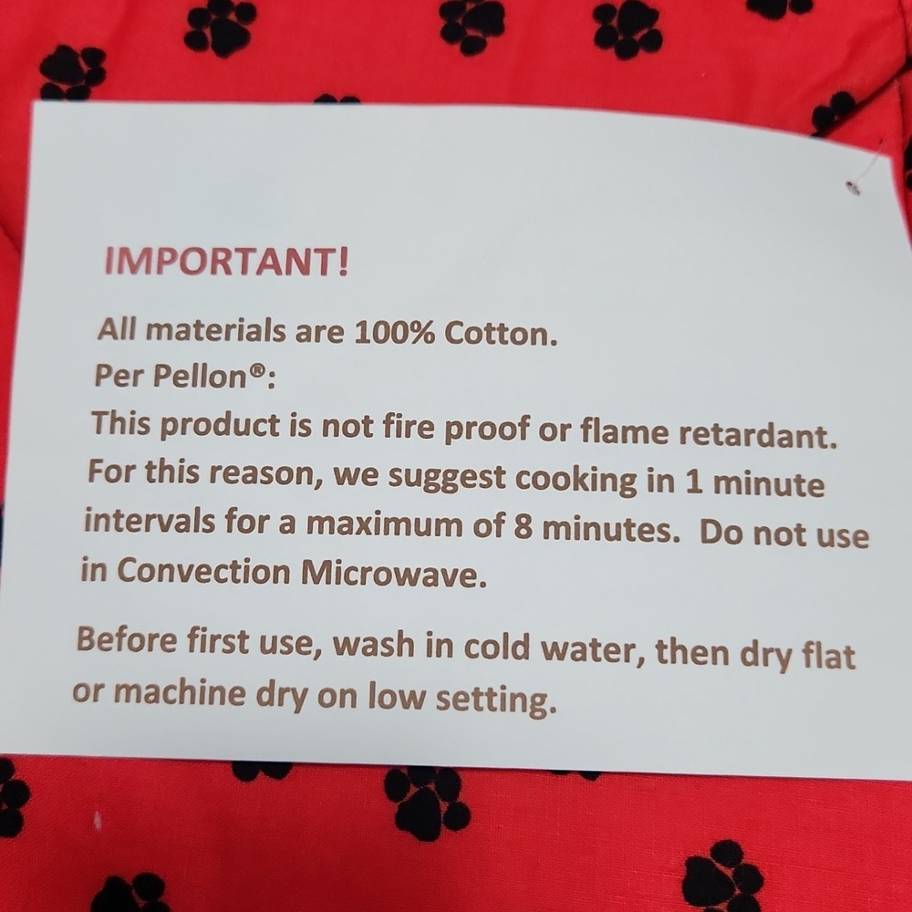 Red Dog Paw Print Baked Potato Bag - Picture 4 of 4